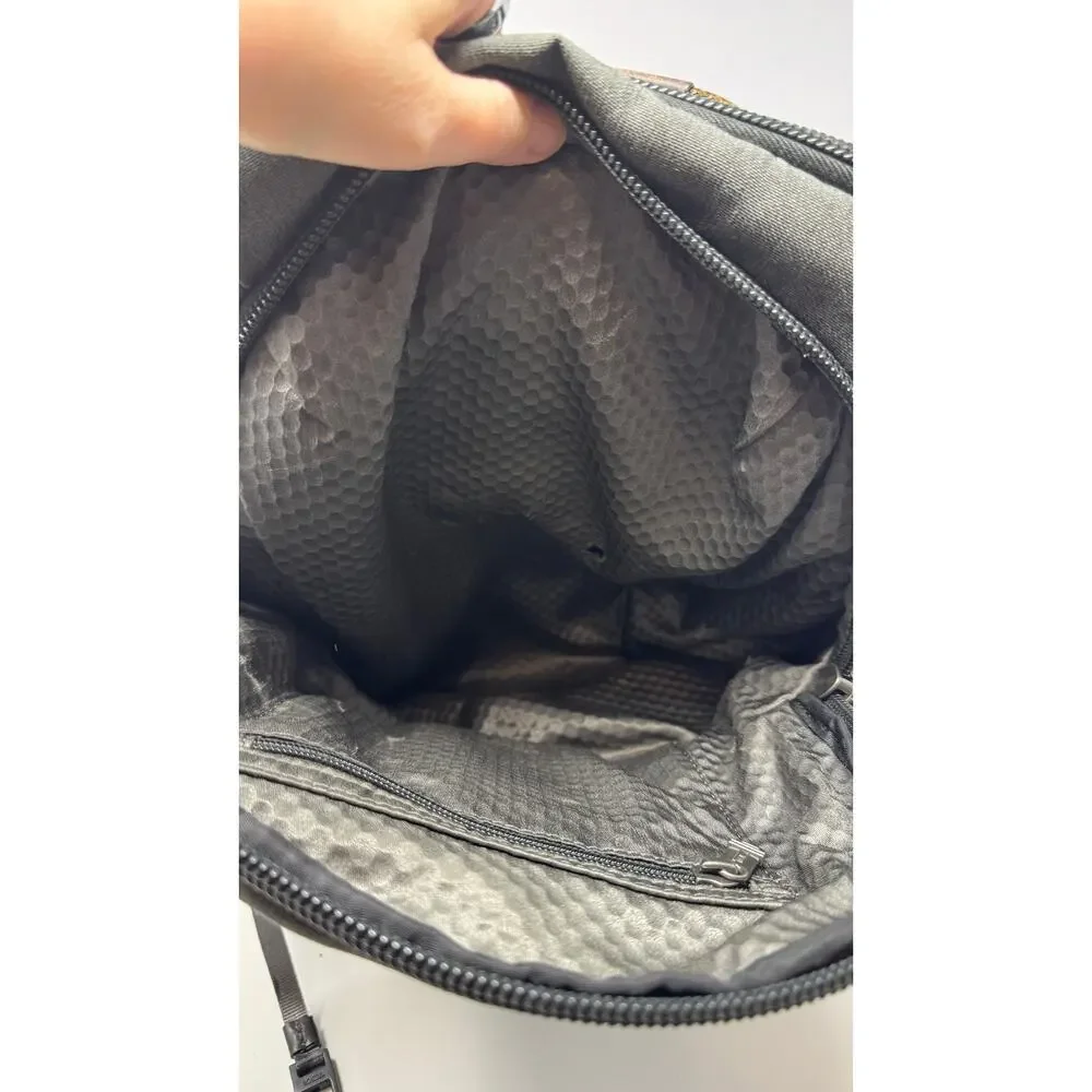 TUMI Alpha Bravo Parrish Laptop Backpack Charcoal Gray Brown Leather Trim